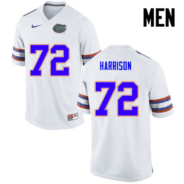 NCAA Florida Gators Jonotthan Harrison Men's #72 Nike White Stitched Authentic College Football Jersey HYR4664BX